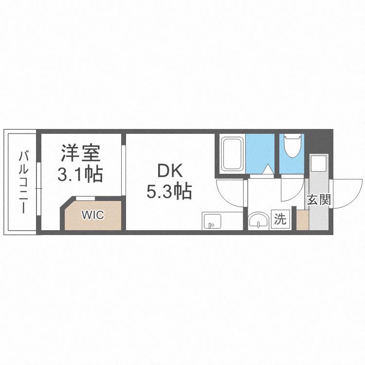 SERENITE-04(1DK/10階)の間取り写真