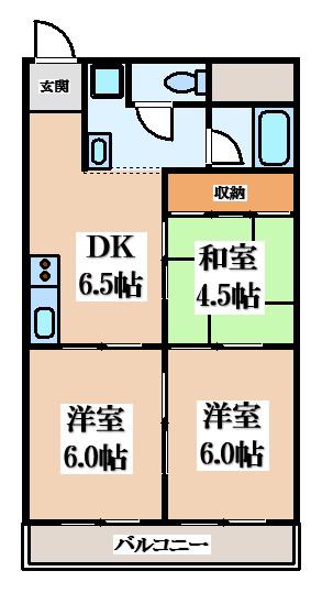 リアライズ住道南(3DK/3階)の間取り写真