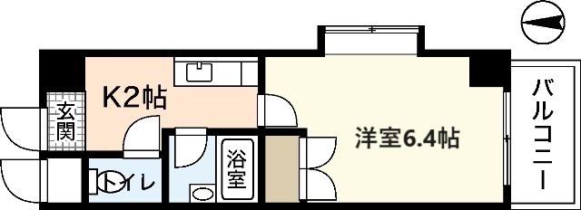 サンパレス横川(1K/6階)の間取り写真