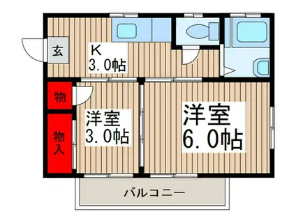 小川ハイツ(2K/2階)の間取り写真