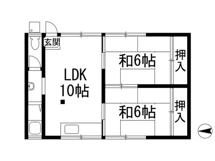 小浜久下ハイツ(2LDK/2階)の間取り写真