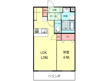 ル・シヤ―ジュ(1LDK/3階)の間取り写真