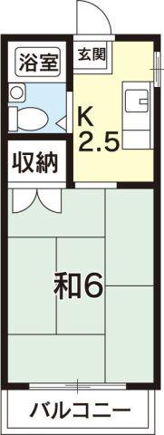 川人ハイツ(1K/2階)の間取り写真