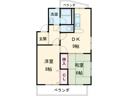 こぐま館(2DK/2階)の間取り写真