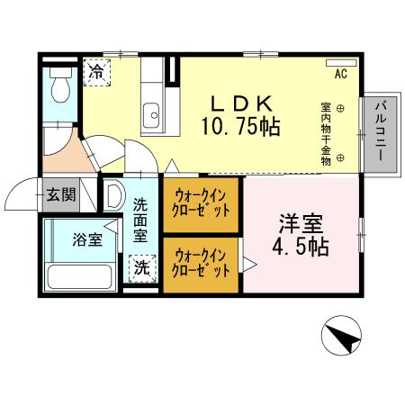 ALLUMEUR B201(1LDK/2階)の間取り写真