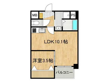 SAKURA TERRACE(1LDK/3階)の間取り写真