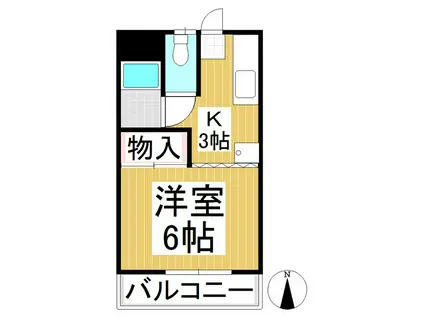 ハイツ宮西(1K/2階)の間取り写真