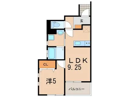 メゾンレーヴ(1LDK/1階)の間取り写真