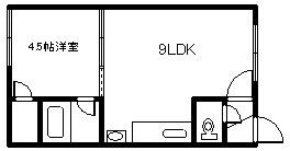 新都ハイツ12(1DK/2階)の間取り写真