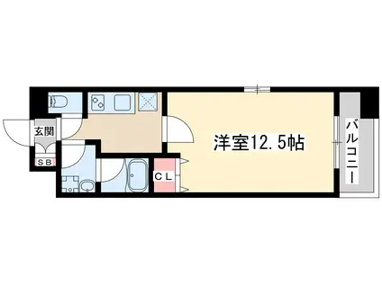 レフィーナカルム江坂(1K/11階)の間取り写真