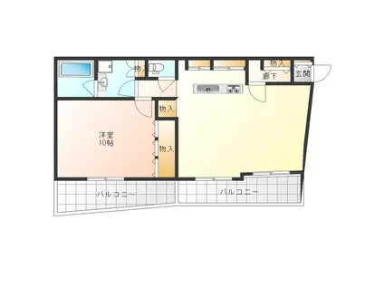 駒崎ビル(1LDK/3階)の間取り写真