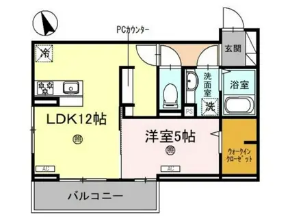 D-PLACE駅南大路(1LDK/3階)の間取り写真