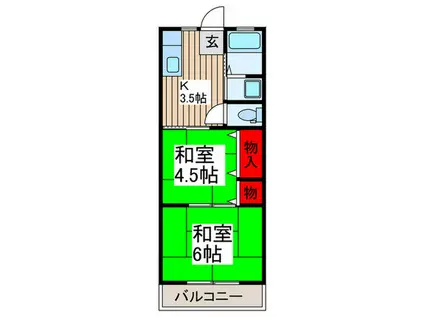 カーサ浅間町(2K/1階)の間取り写真