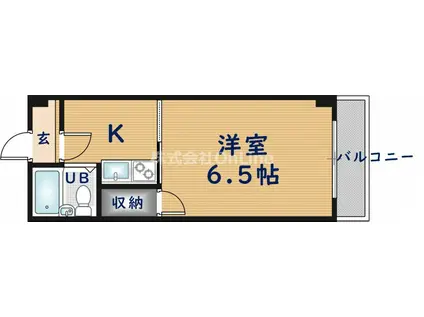 大宝菱屋西ロイヤルハイツ(1K/2階)の間取り写真