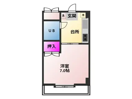 アパルトマンドゥマリー(1K/4階)の間取り写真