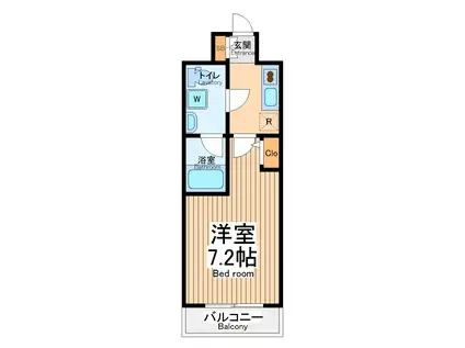 メインステージ立川(1K/4階)の間取り写真