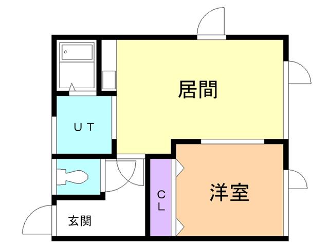 若山ハイツ大谷(1LDK/2階)の間取り写真