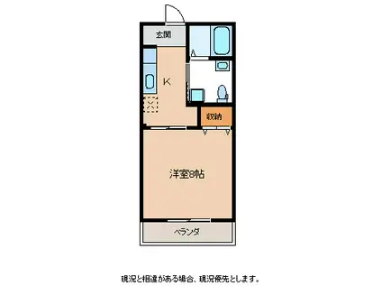ファインビュー(1K/3階)の間取り写真