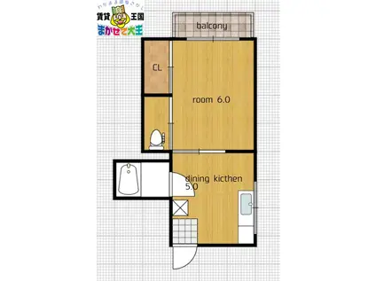 GRAN HILLS(1DK/4階)の間取り写真