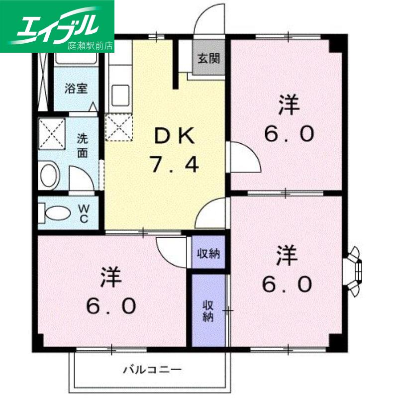 ニューシティオオタA(3DK/2階)の間取り写真