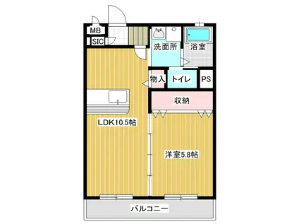 LA VITA E BELLAI(1LDK/3階)の間取り写真