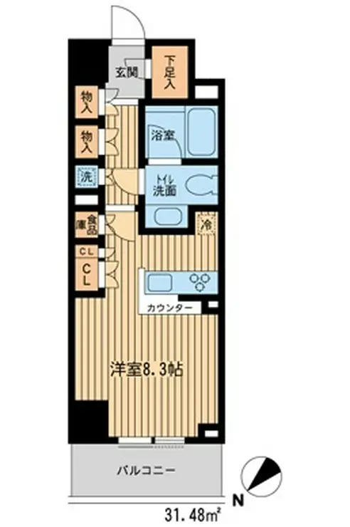 エイチエフ新横浜レジデンス 7階階 間取り