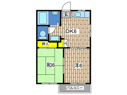 サンライト前田(2DK/2階)の間取り写真