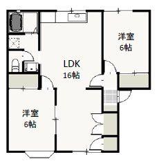 ベルエポックKA(2LDK/1階)の間取り写真