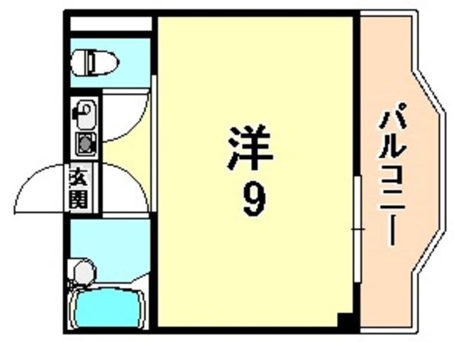 三景マンション(ワンルーム/2階)の間取り写真