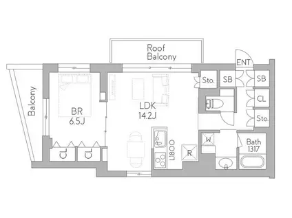 クラリティア都立大学(1LDK/4階)の間取り写真
