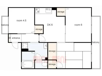 グランディール福田(3DK/1階)の間取り写真