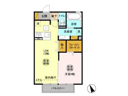 D-ROOM赤塚 B(1LDK/1階)の間取り写真