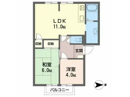 マザーグースA(2LDK/2階)の間取り写真