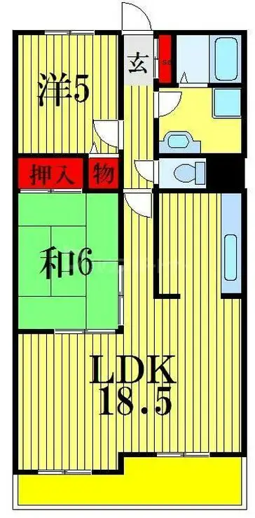 ヴィラ稲毛 5階階 間取り