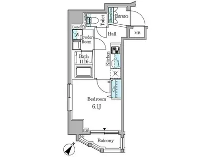 RIOPRADO赤坂(1K/3階)の間取り写真