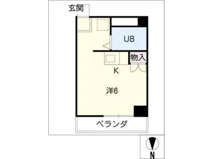 ヴィヴィアンロゼ(ワンルーム/4階)の間取り写真