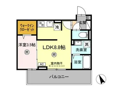 BRILLIA TWIN STAGE A棟(1LDK/3階)の間取り写真