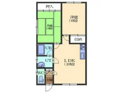 グラシア湯川2丁目(2LDK/2階)の間取り写真