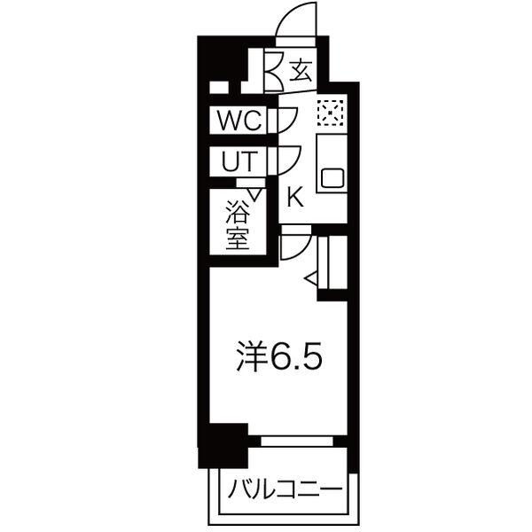 メイクス矢場町II(1K/8階)の間取り写真