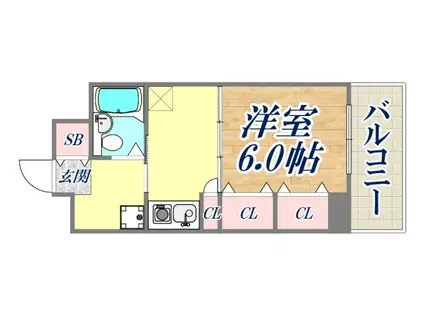 ブルームライフ兵庫(ワンルーム/5階)の間取り写真