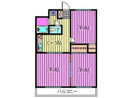ガーデンヒルズ(3DK/1階)の間取り写真
