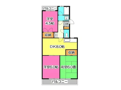 けやき台ハイツ(3DK/1階)の間取り写真