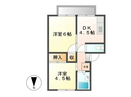 プレジール108(2DK/1階)の間取り写真