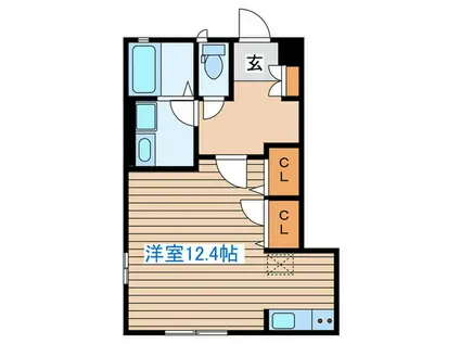 スカイ上杉(ワンルーム/1階)の間取り写真