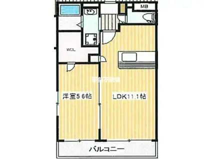 ソフィア21合川(1LDK/3階)の間取り写真