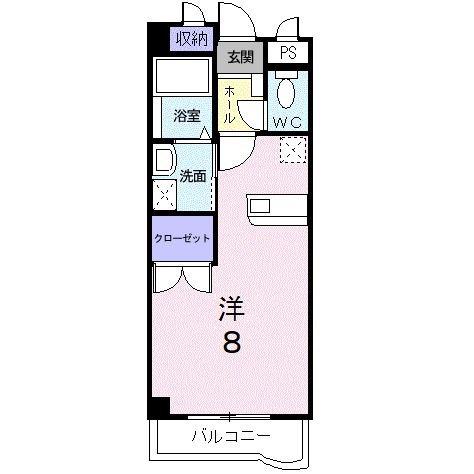 アヴァンシアM(ワンルーム/2階)の間取り写真