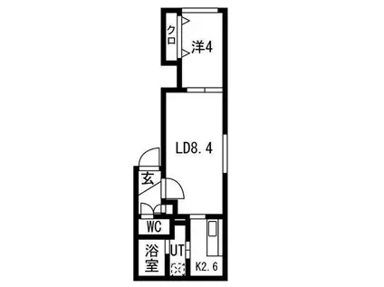 BLOOM 1ST(1LDK/2階)の間取り写真