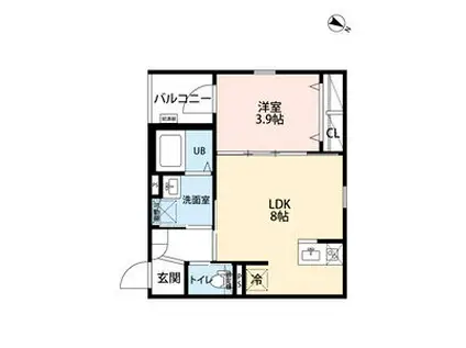 LUCIENTE 藤が丘ルシエンテフジガオカ(1LDK/1階)の間取り写真