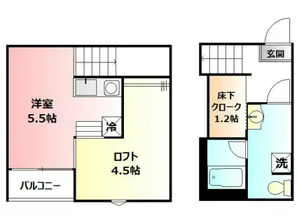 メゾンボヌール(ワンルーム/1階)の間取り写真