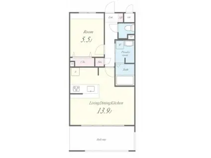 アーバンコート中央町(1LDK/9階)の間取り写真